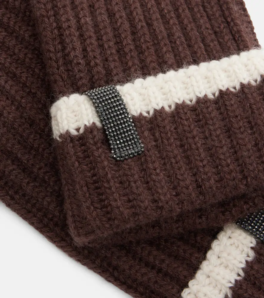 Brunello Cucinelli Monili ribbed-knit cashmere mittens | Thumbnail 2