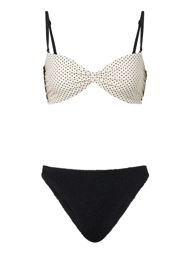 Hunza G Delphine polka-dot reversible bikini