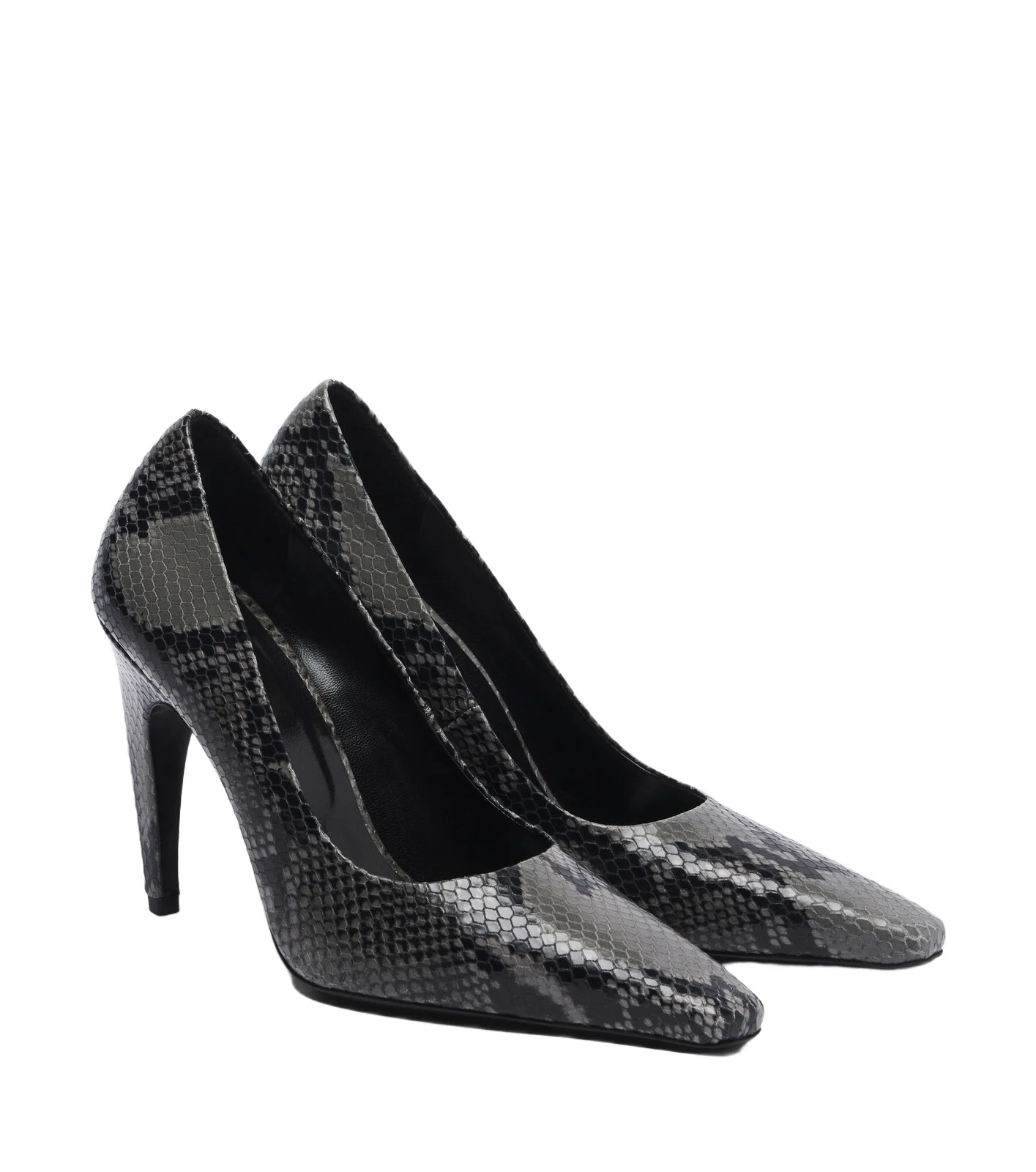 Jude Fame snake-effect leather pumps