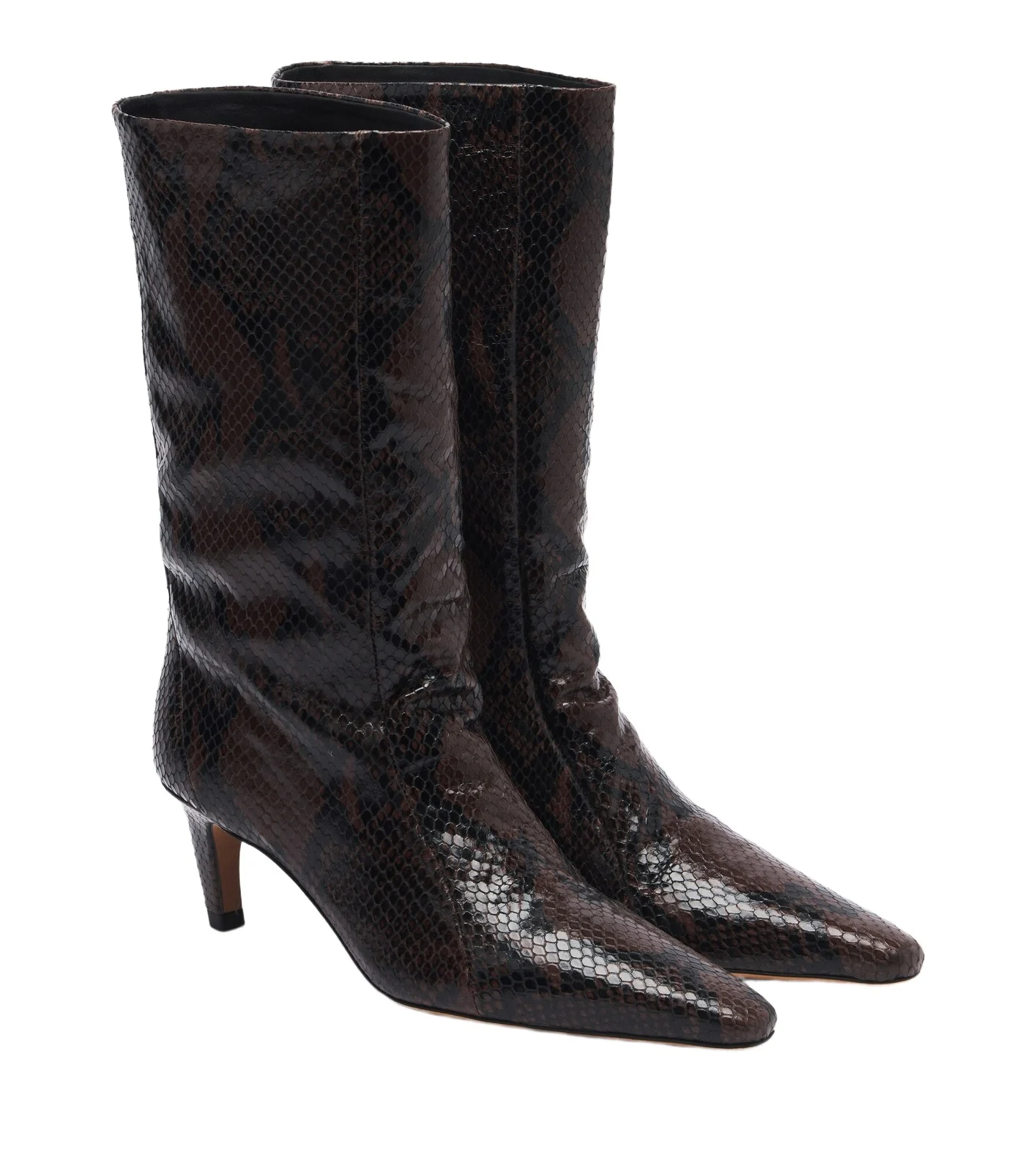 Cave snake-effect leather mid-calf boots Cave snake-effect leather mid-calf boots