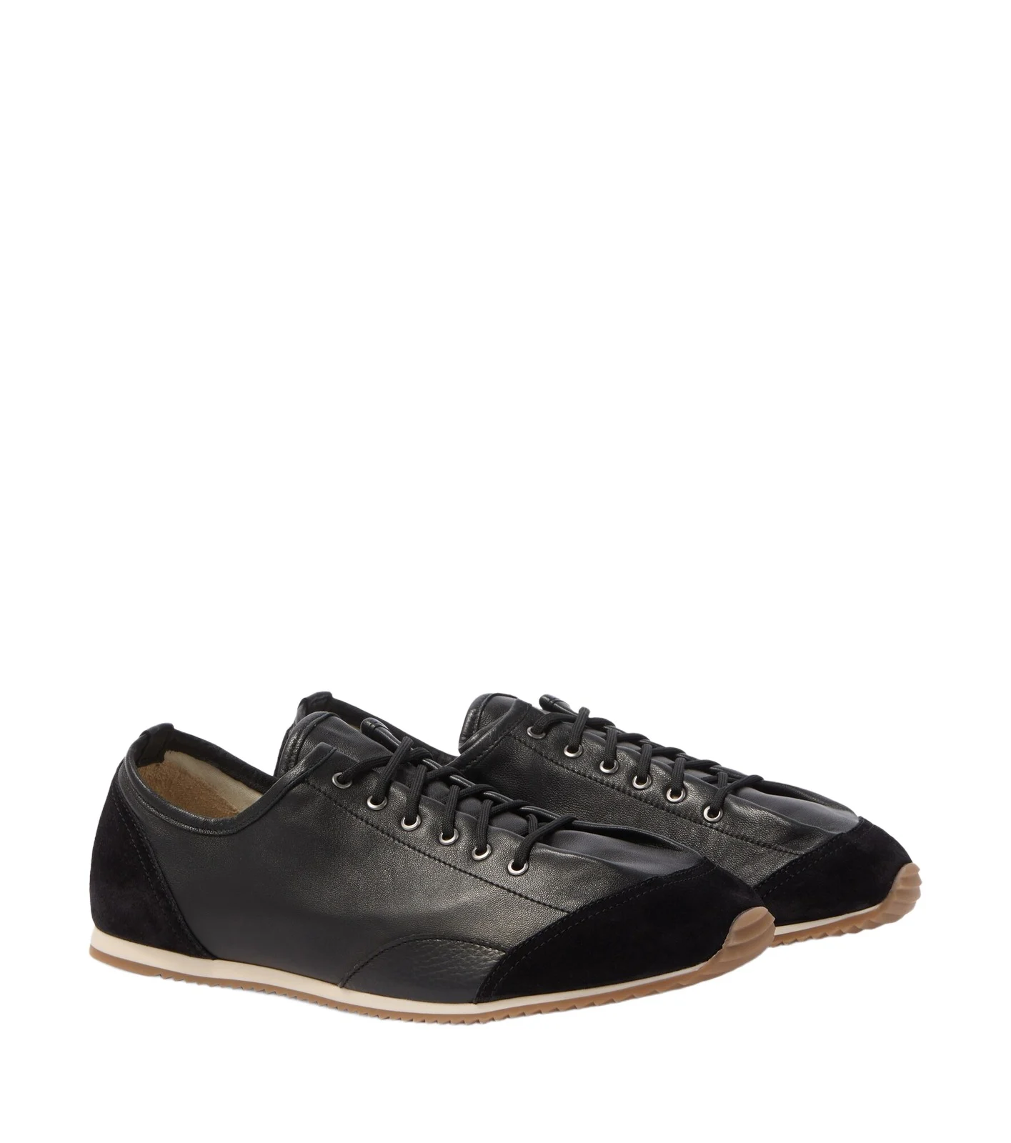 Lemaire Gummy Grips suede-trimmed leather sneakers