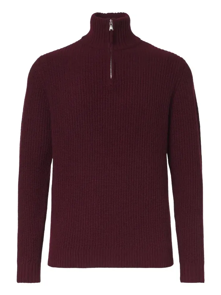 Allude Wool and cashmere half-zip sweater