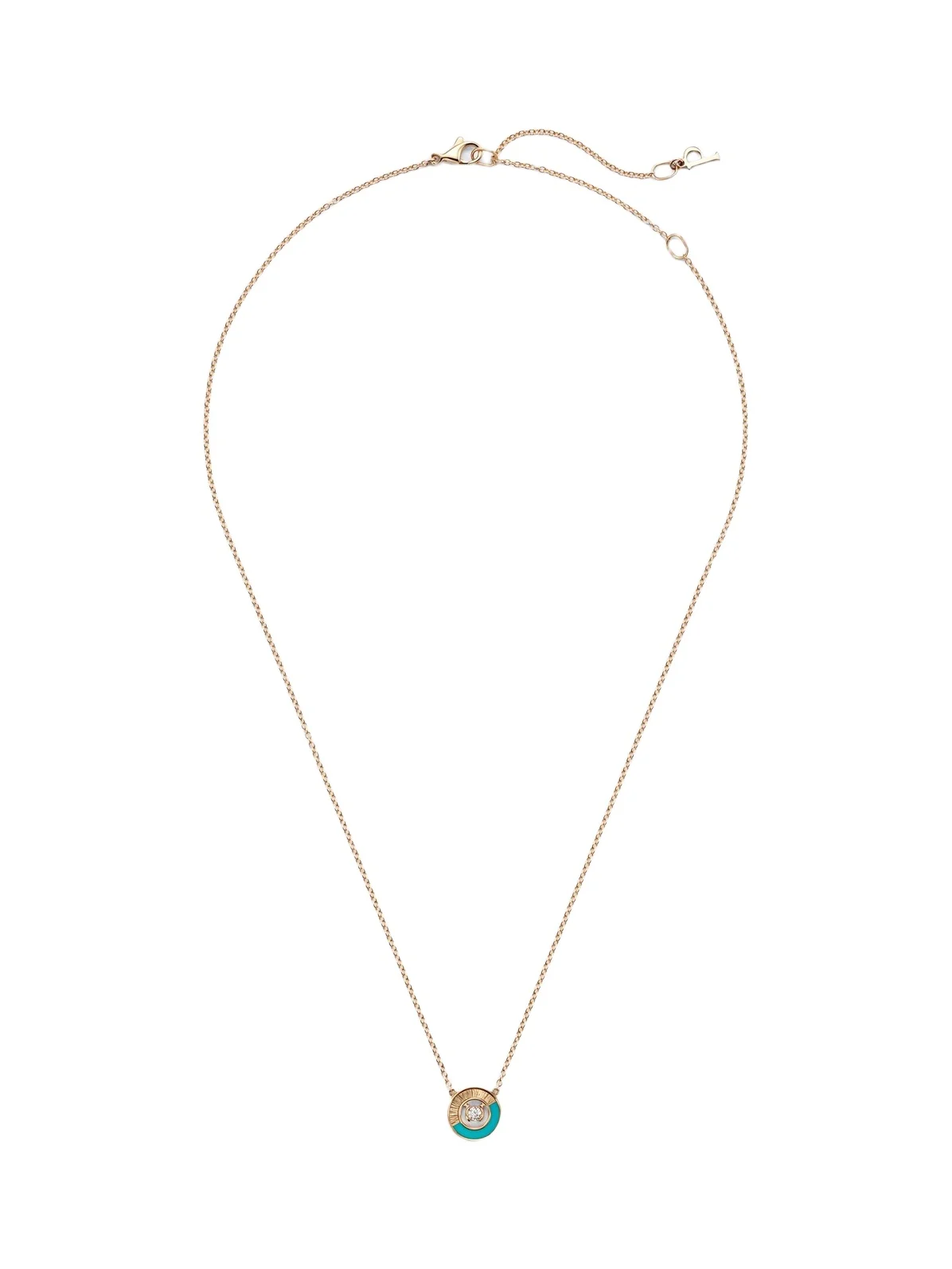 Possession Vibrant Palace 18kt rose gold necklace with turquoise and diamond Possession Vibrant Palace 18kt rose gold necklace with turquoise and diamond