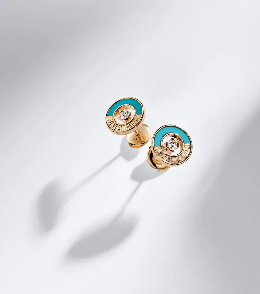Piaget Possession Vibrant Palace 18kt rose gold earrings with turquoise and diamonds | Thumbnail 3 Piaget Possession Vibrant Palace 18kt rose gold earrings with turquoise and diamonds | Thumbnail 3