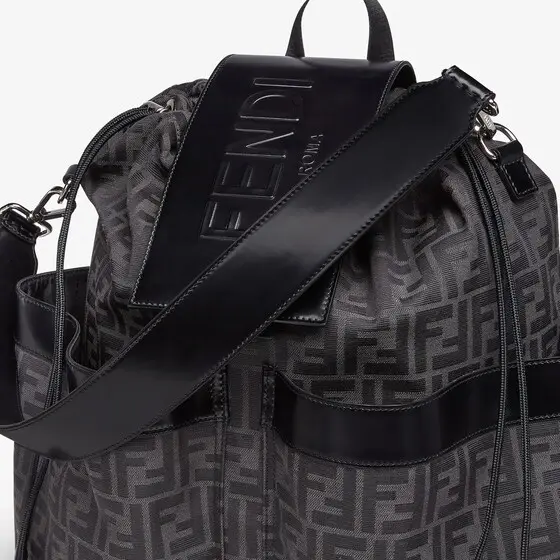 Fendi Strike Large FF Jacquard Fabric Backpack | Thumbnail 4 Fendi Strike Large FF Jacquard Fabric Backpack | Thumbnail 4