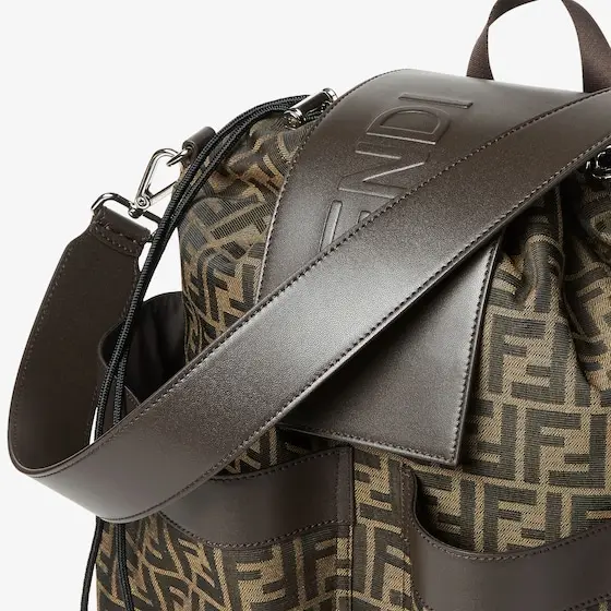 Fendi Strike Large FF Jacquard Fabric Backpack | Thumbnail 4 Fendi Strike Large FF Jacquard Fabric Backpack | Thumbnail 4