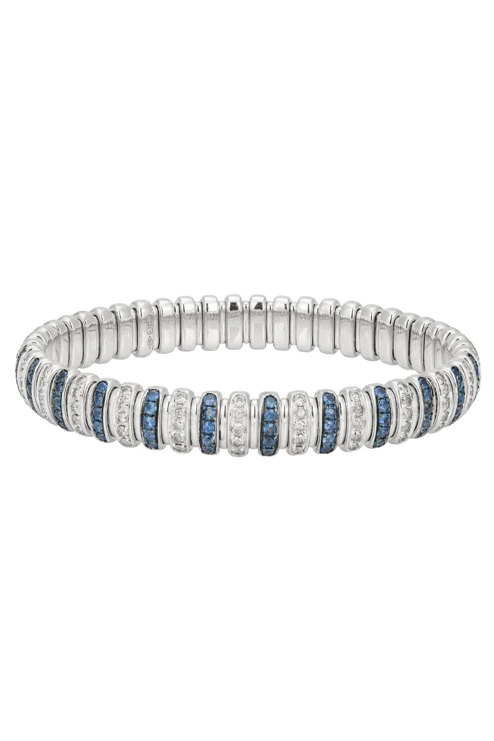 Blue Sapphire Diamond Canale Stretch Bracelet