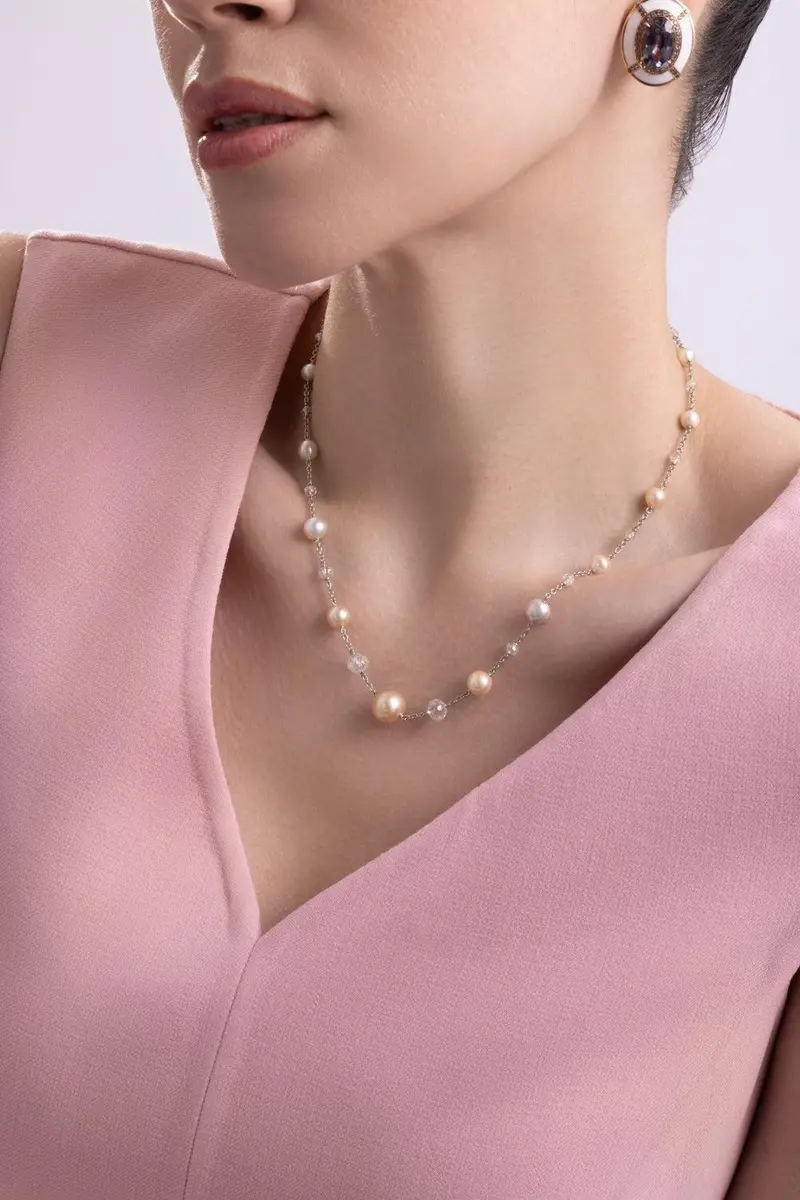 CICADA Diamond Pearl Chain Necklace | Thumbnail 2 CICADA Diamond Pearl Chain Necklace | Thumbnail 2