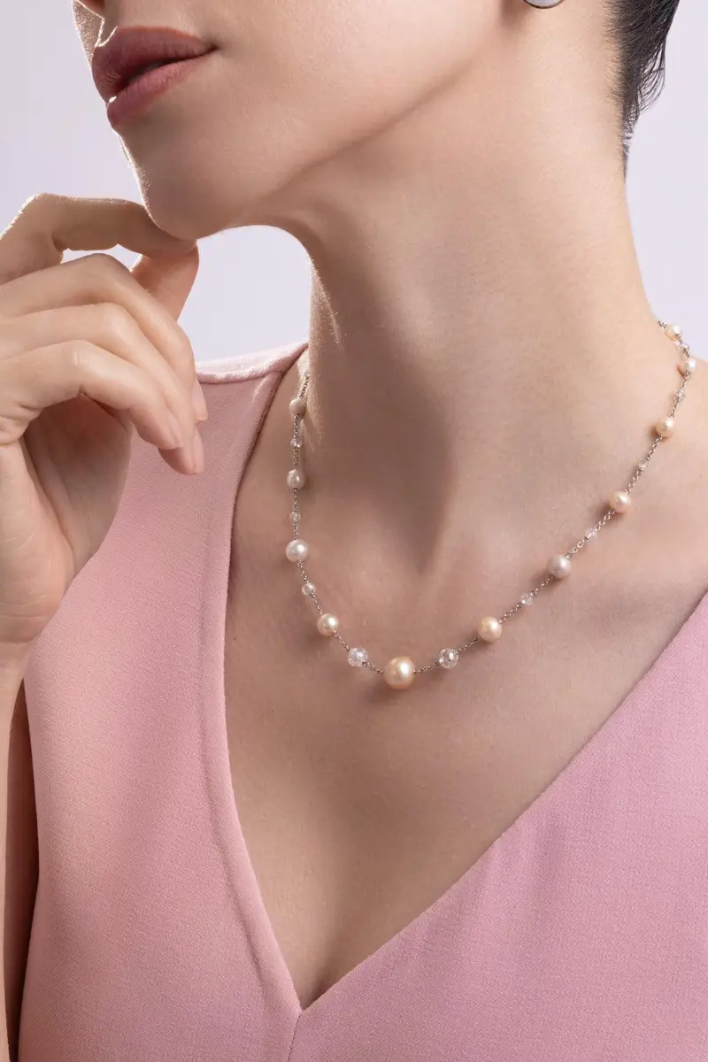 CICADA Diamond Pearl Chain Necklace | Thumbnail 3 CICADA Diamond Pearl Chain Necklace | Thumbnail 3