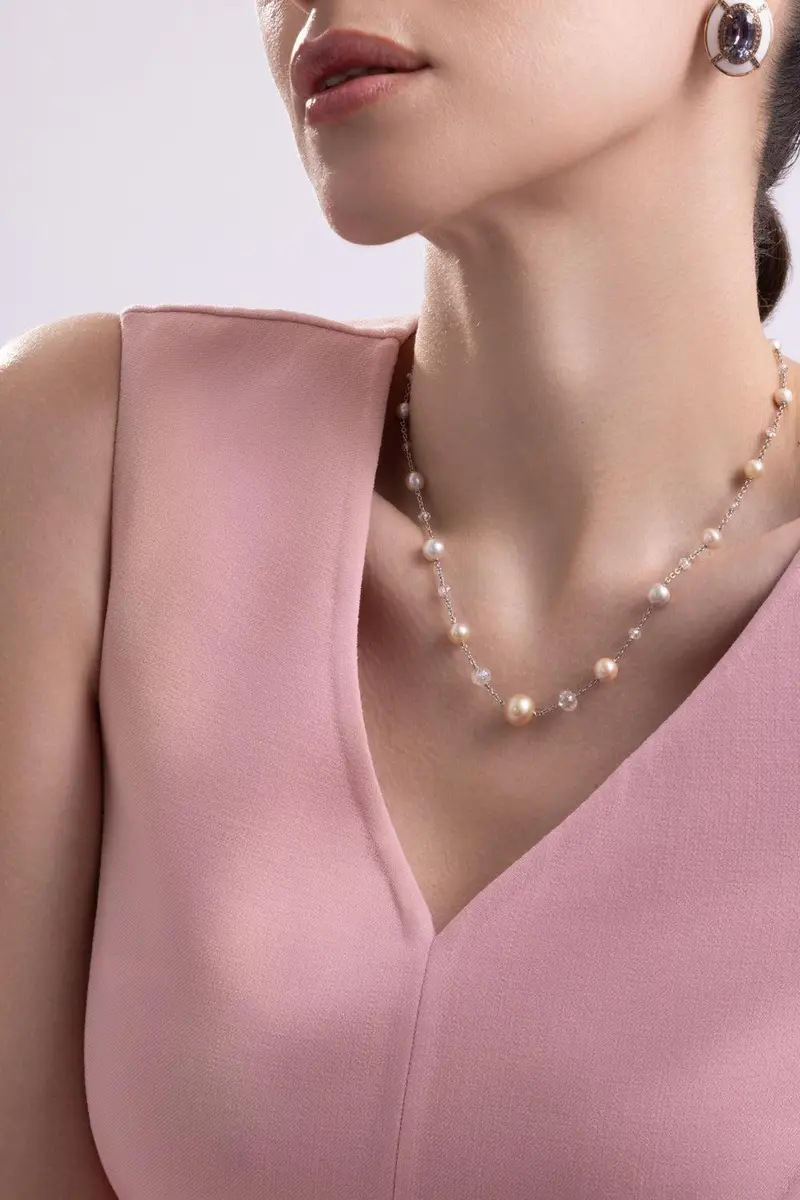 CICADA Diamond Pearl Chain Necklace | Thumbnail 4 CICADA Diamond Pearl Chain Necklace | Thumbnail 4