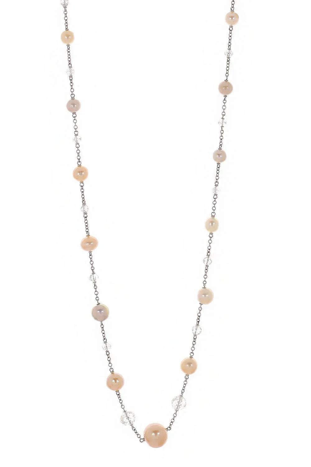 Diamond Pearl Chain Necklace Diamond Pearl Chain Necklace
