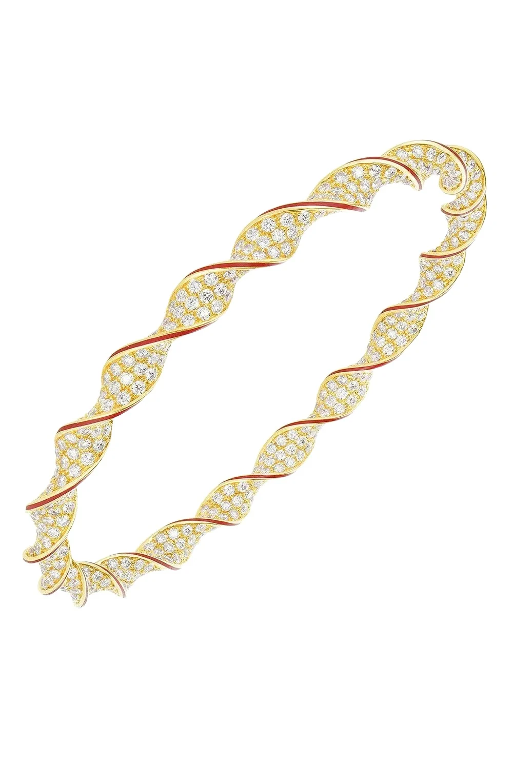 Diamond Red Enamel Twist Bracelet Diamond Red Enamel Twist Bracelet
