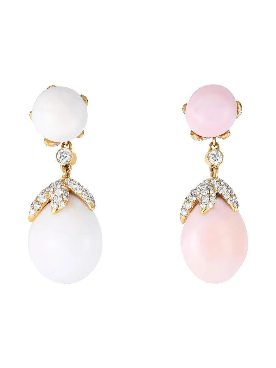 CICADA Diamond Round Conch Drop Earrings