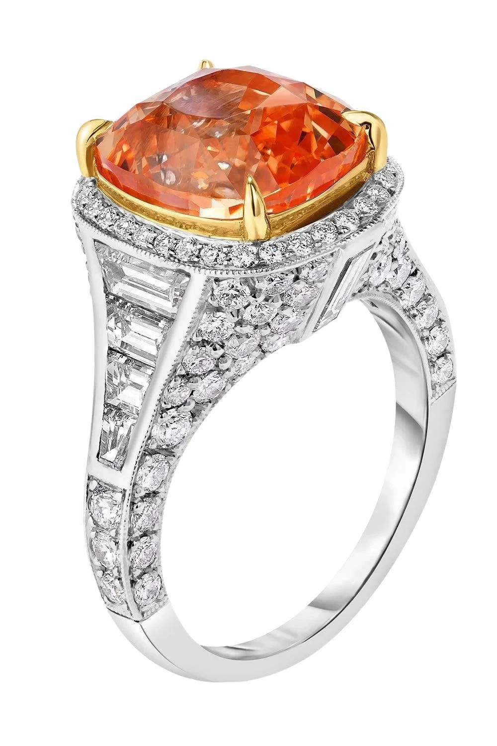 CICADA Padaparascha Sapphire Diamond Ring