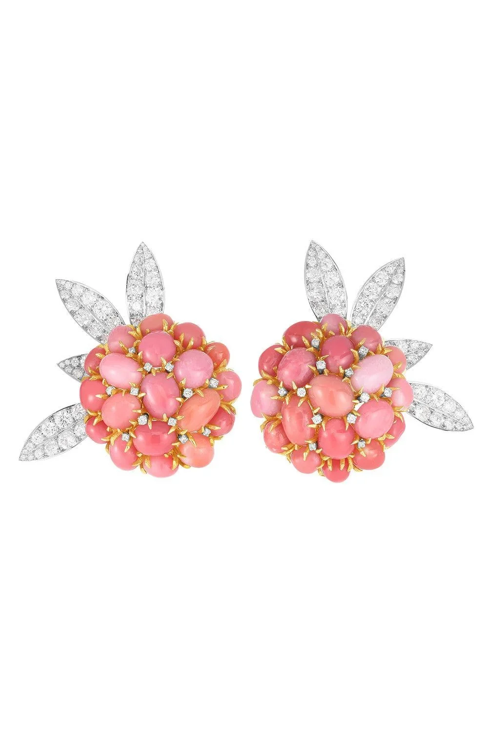 Pink Pearl Diamond Earrings