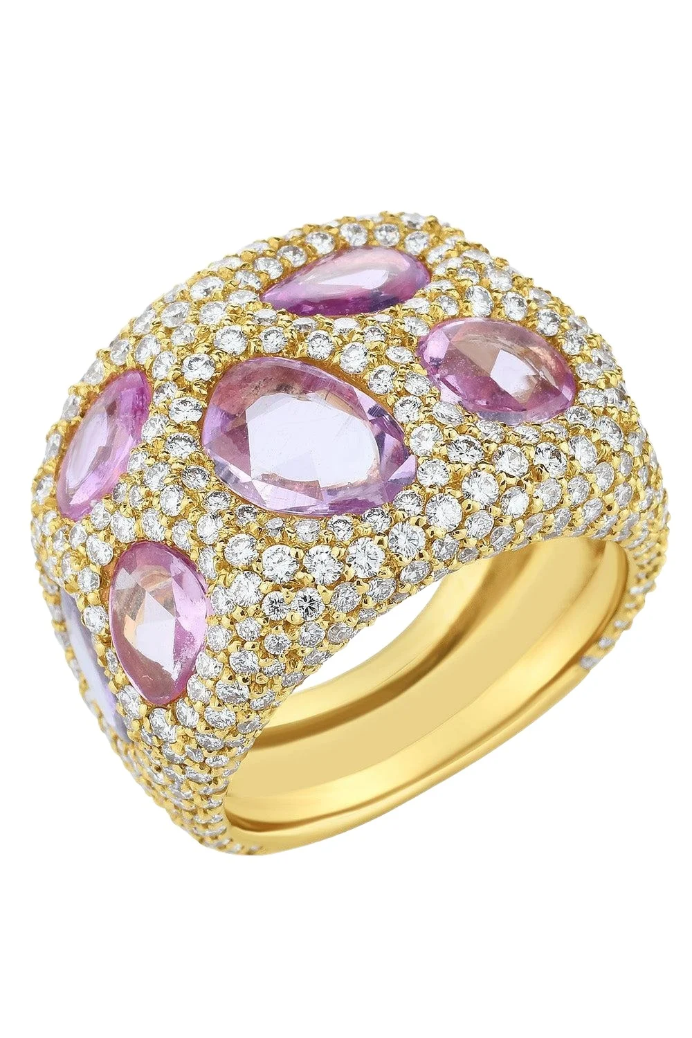 Pink Sapphire Diamond Cobblestone Ring Pink Sapphire Diamond Cobblestone Ring