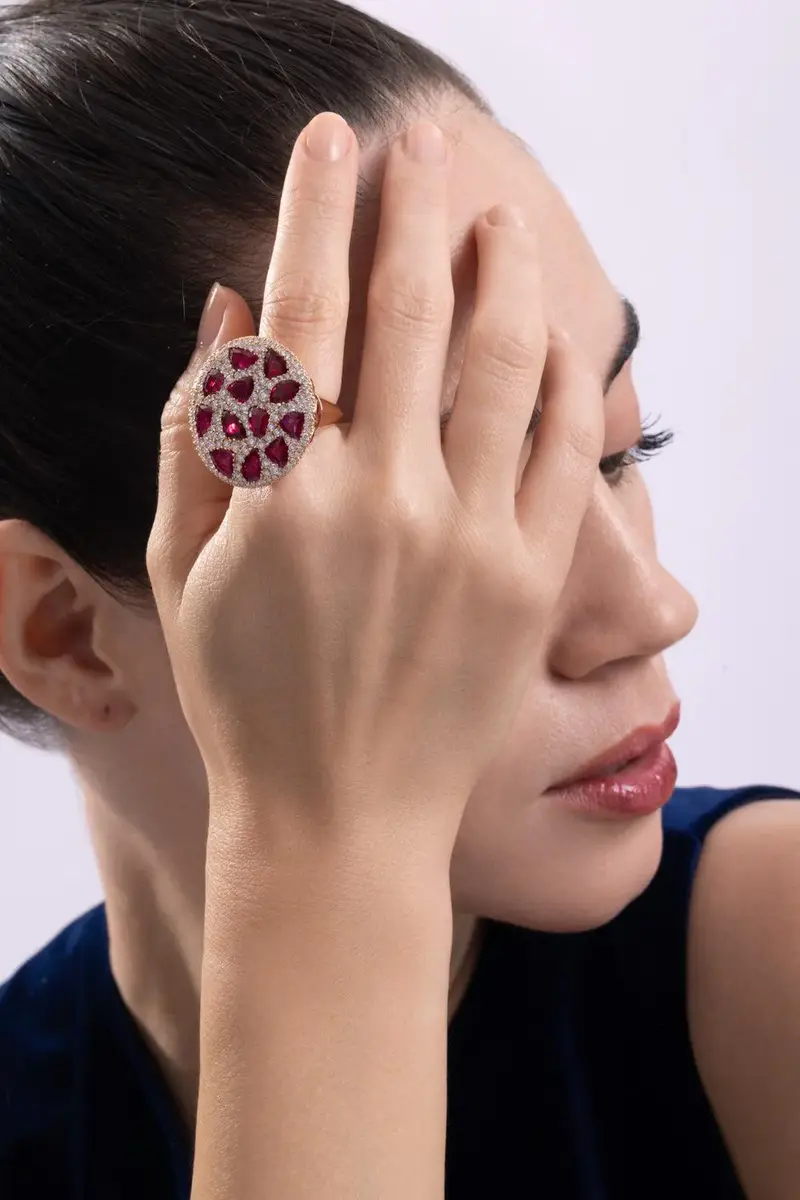CICADA Ruby Diamond Cobblestone Ring | Thumbnail 2 CICADA Ruby Diamond Cobblestone Ring | Thumbnail 2