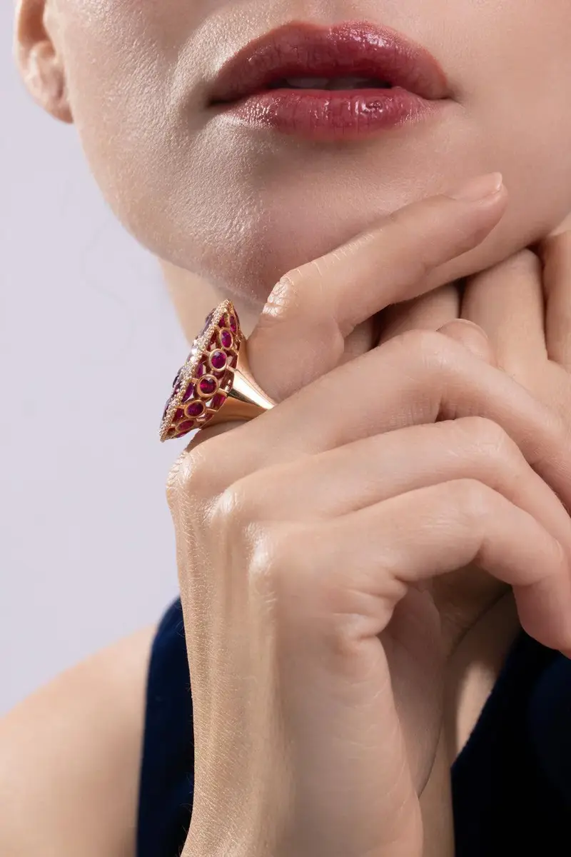 CICADA Ruby Diamond Cobblestone Ring | Thumbnail 4 CICADA Ruby Diamond Cobblestone Ring | Thumbnail 4