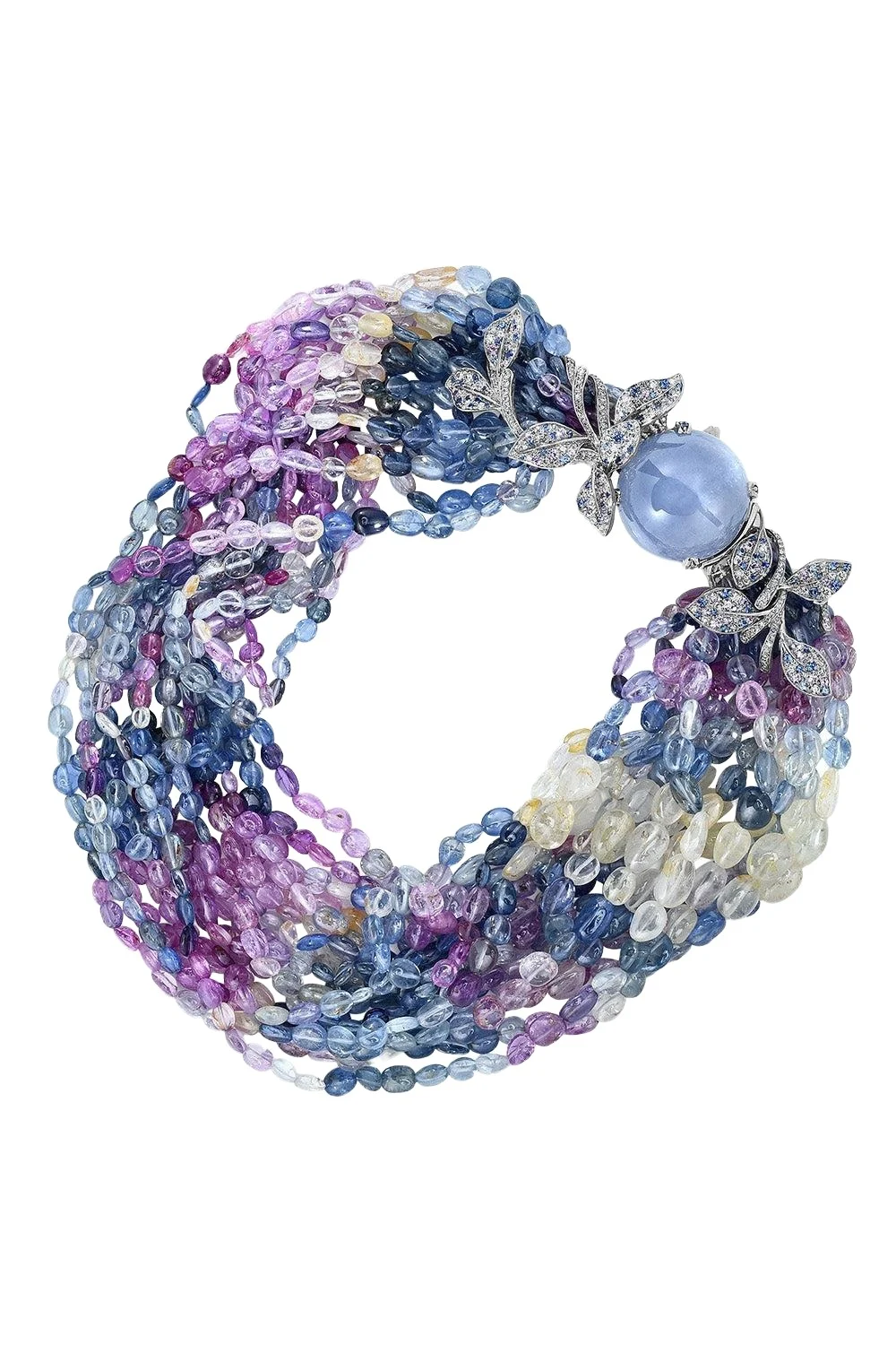 Sapphire Diamond Star Beaded Necklace Sapphire Diamond Star Beaded Necklace