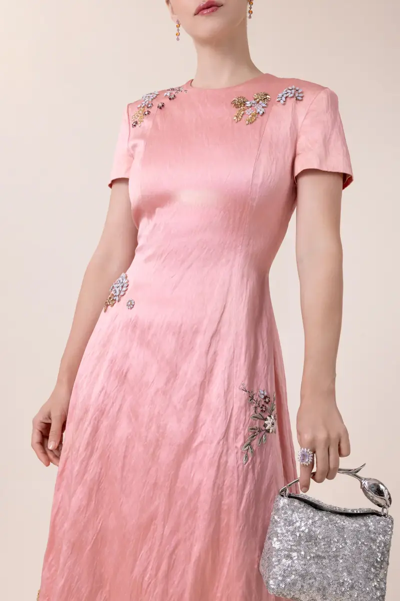 Erdem Textured Short Sleeve Dress | Thumbnail 3 Erdem Textured Short Sleeve Dress | Thumbnail 3