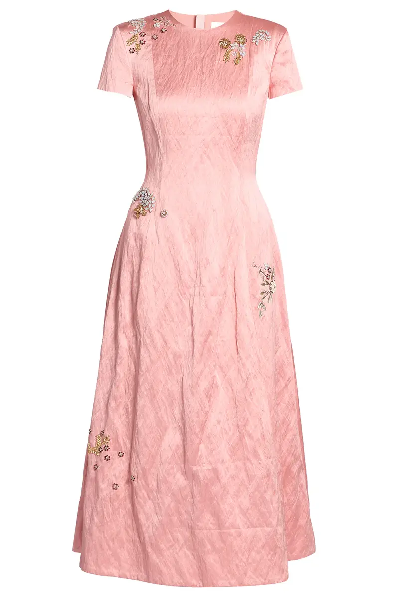 Erdem Textured Short Sleeve Dress | Image 1 Erdem Textured Short Sleeve Dress | Image 1