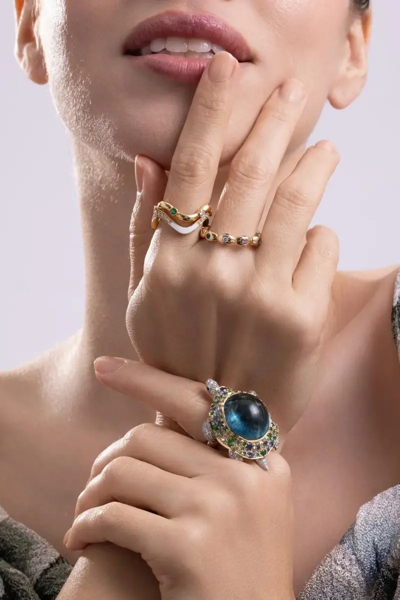 CICADA Tourmaline Diamond Turle Shaker Ring | Thumbnail 3 CICADA Tourmaline Diamond Turle Shaker Ring | Thumbnail 3