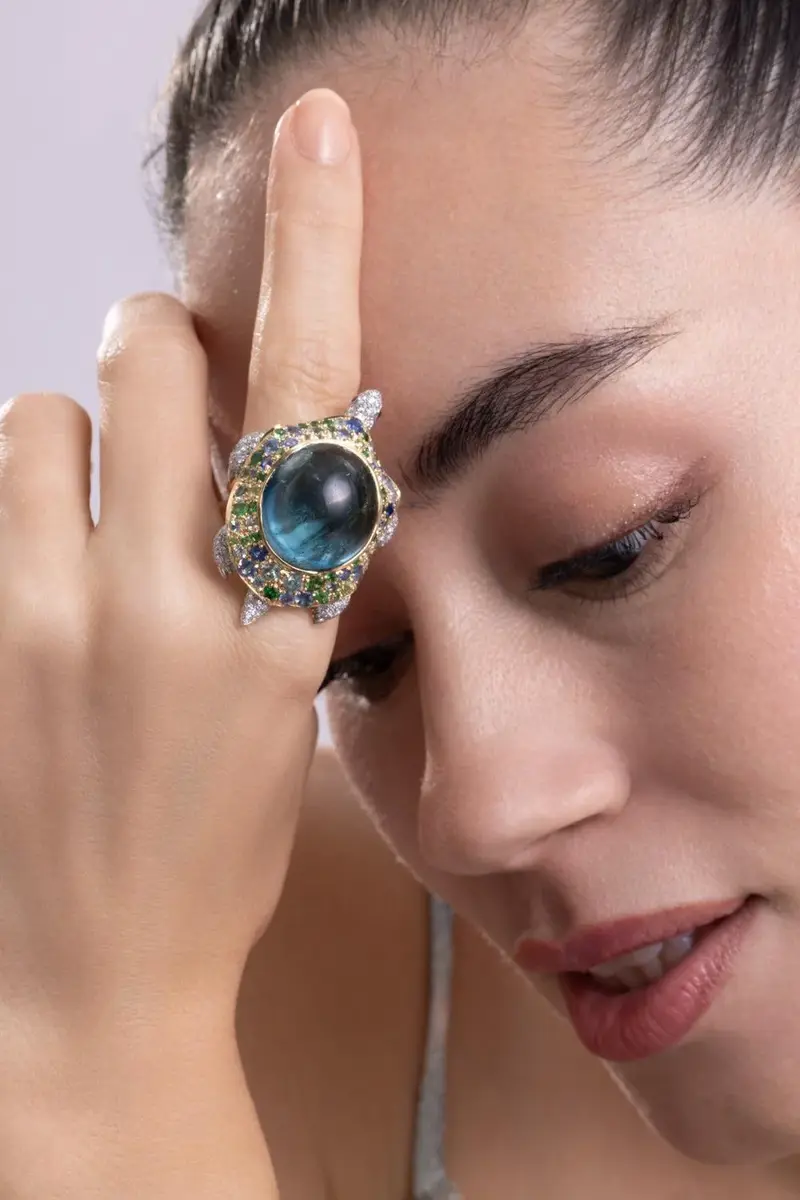 CICADA Tourmaline Diamond Turle Shaker Ring | Thumbnail 4 CICADA Tourmaline Diamond Turle Shaker Ring | Thumbnail 4