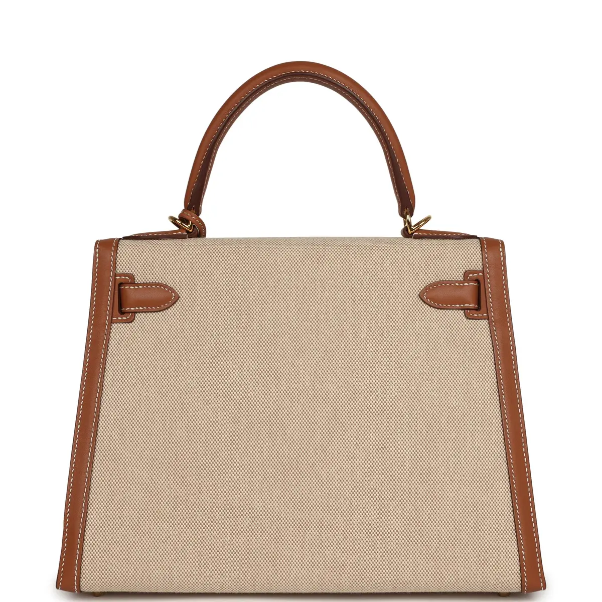 HERMÈS Pre-owned Hermes Kelly Sellier 28 Ecru-Beige Toile H Canvas, Gold Swift Gold Hardware | Thumbnail 4 HERMÈS Pre-owned Hermes Kelly Sellier 28 Ecru-Beige Toile H Canvas, Gold Swift Gold Hardware | Thumbnail 4