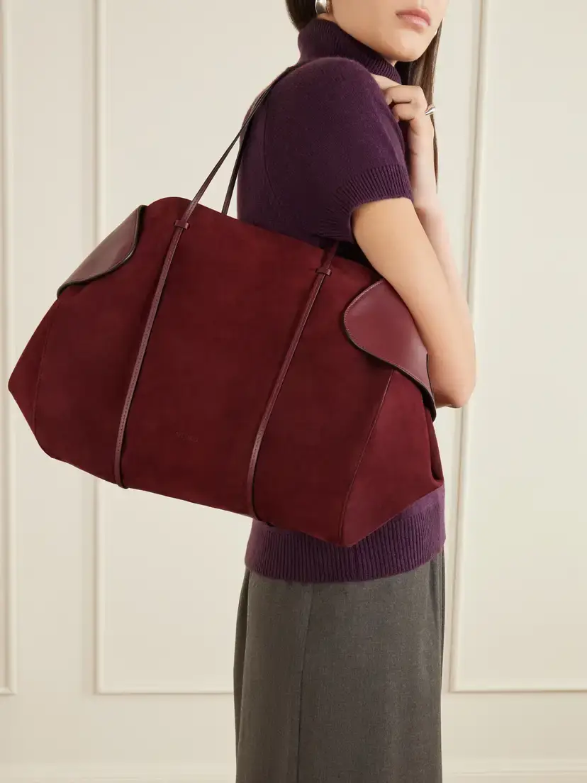 NEOUS Berenices Suede And Leather Tote - Burgundy | Thumbnail 2 NEOUS Berenices Suede And Leather Tote - Burgundy | Thumbnail 2