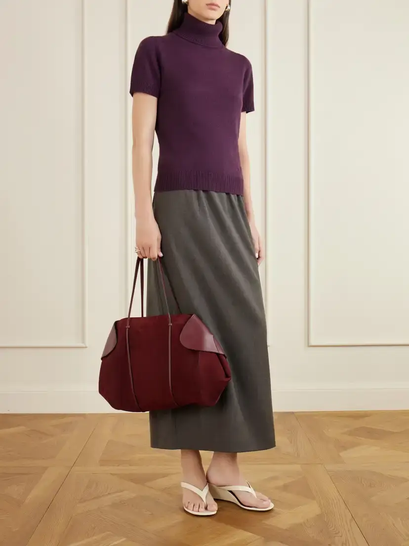 NEOUS Berenices Suede And Leather Tote - Burgundy | Thumbnail 3 NEOUS Berenices Suede And Leather Tote - Burgundy | Thumbnail 3
