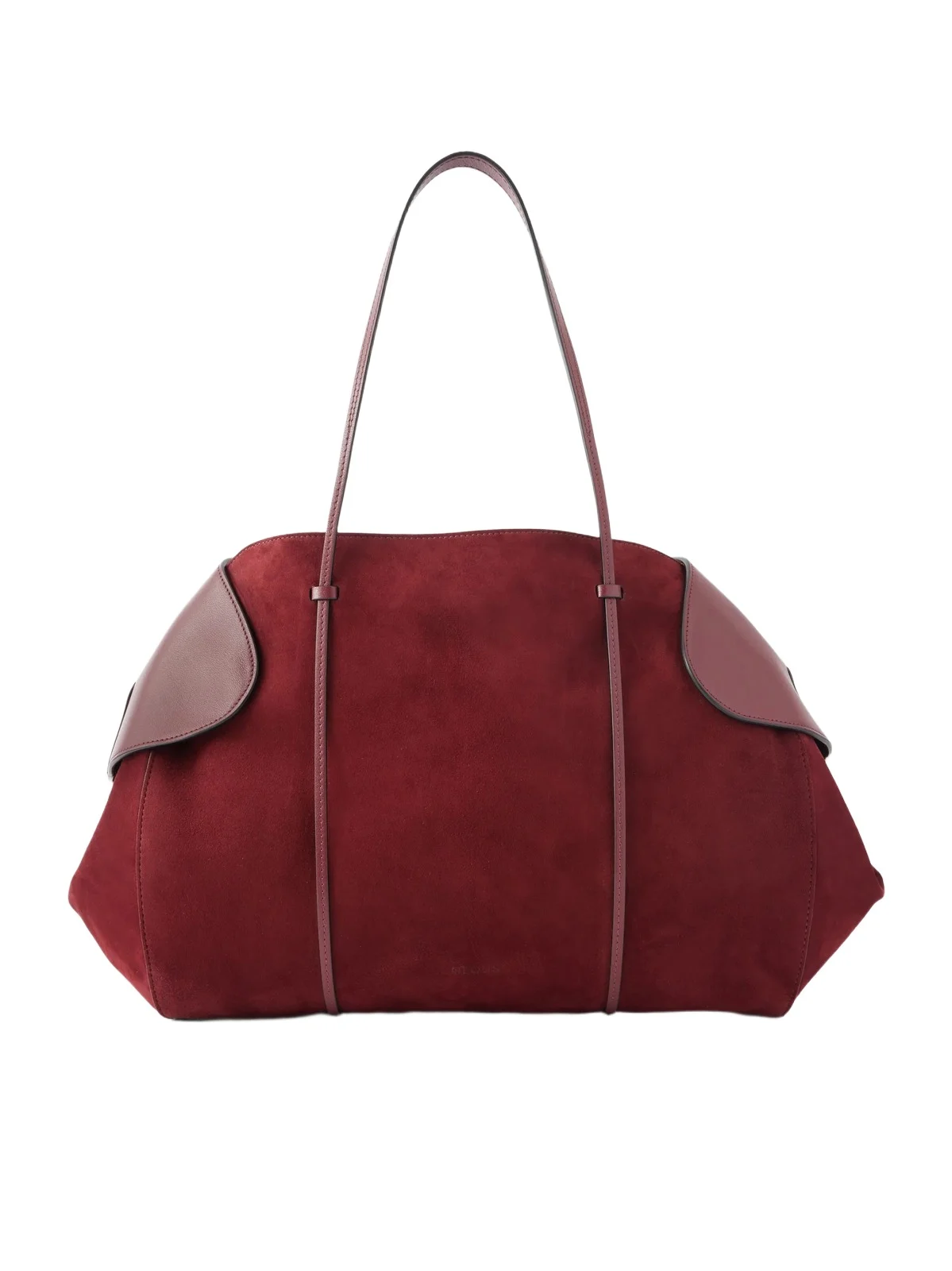 Berenices Suede And Leather Tote - Burgundy Berenices Suede And Leather Tote - Burgundy