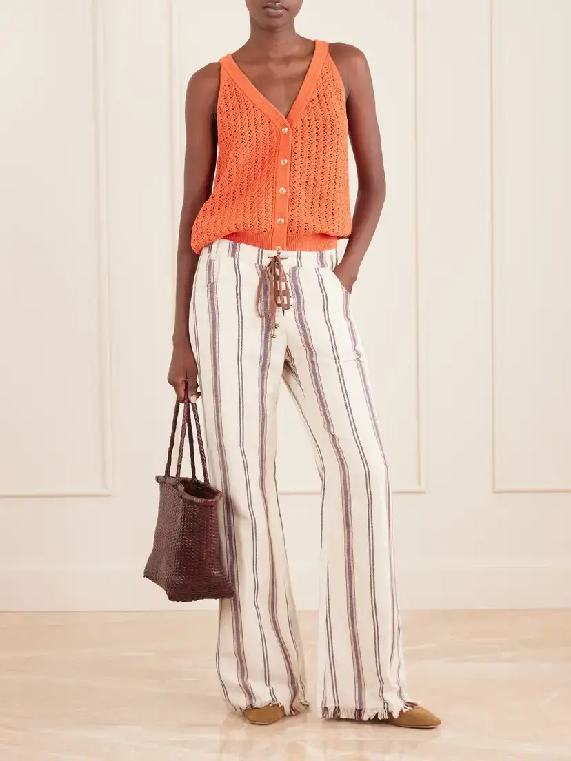 ALIX OF BOHEMIA Cooper Striped Cotton And Linen-blend Wide-leg Pants | Thumbnail 2