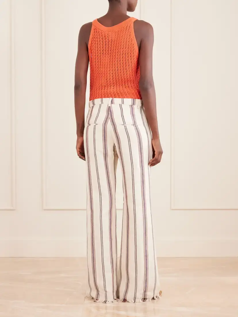 ALIX OF BOHEMIA Cooper Striped Cotton And Linen-blend Wide-leg Pants | Thumbnail 3