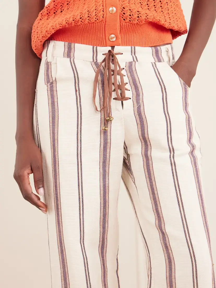 ALIX OF BOHEMIA Cooper Striped Cotton And Linen-blend Wide-leg Pants | Thumbnail 4