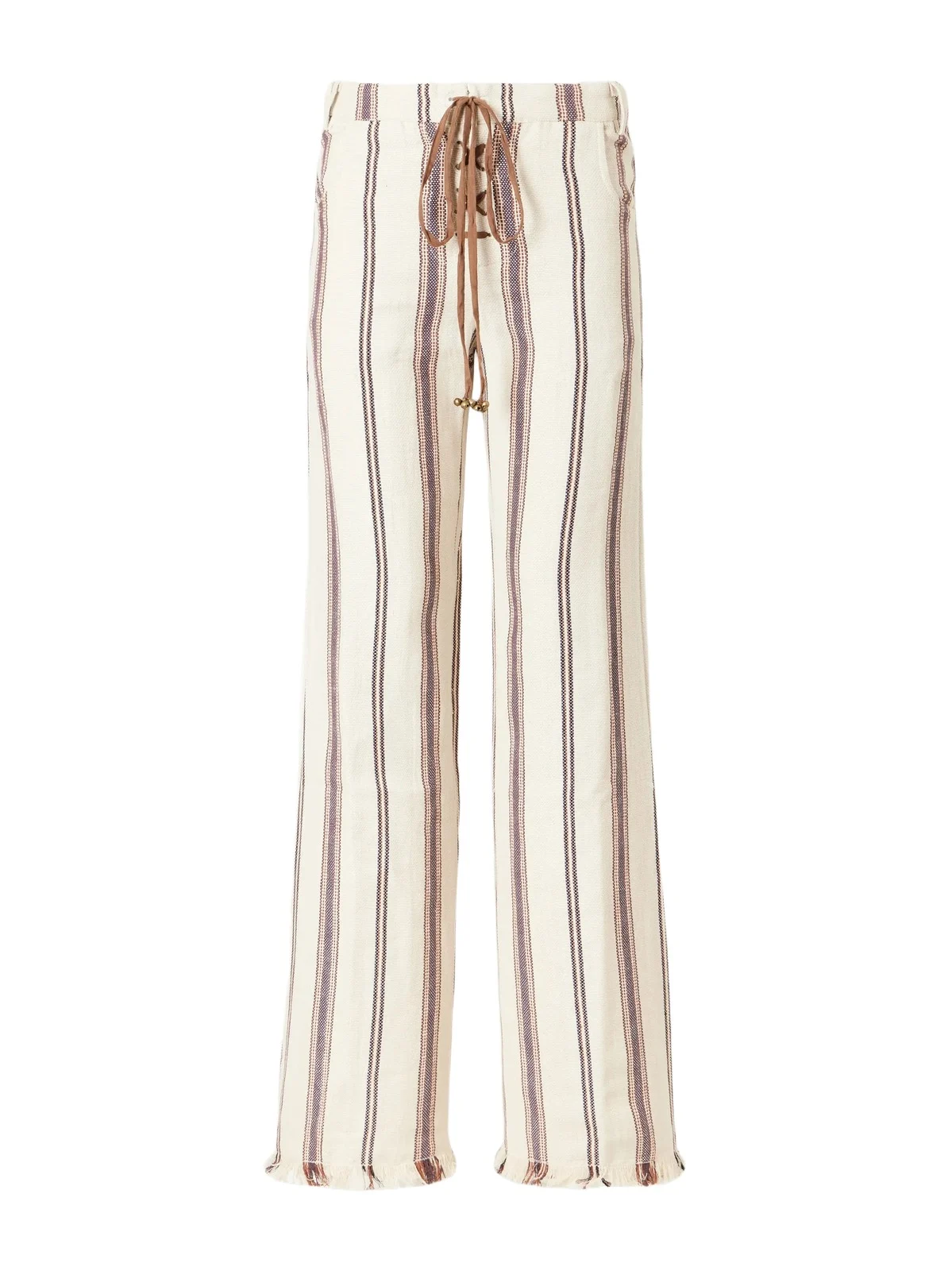 Cooper Striped Cotton And Linen-blend Wide-leg Pants Cooper Striped Cotton And Linen-blend Wide-leg Pants