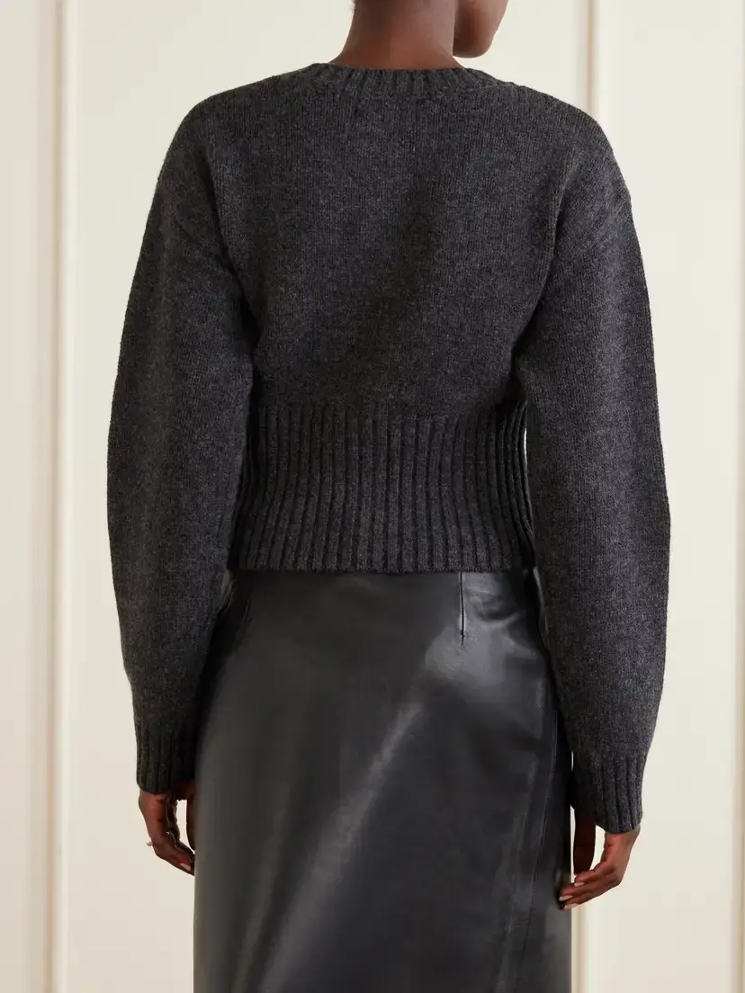 St. Agni Cropped Wool Cardigan | Thumbnail 3