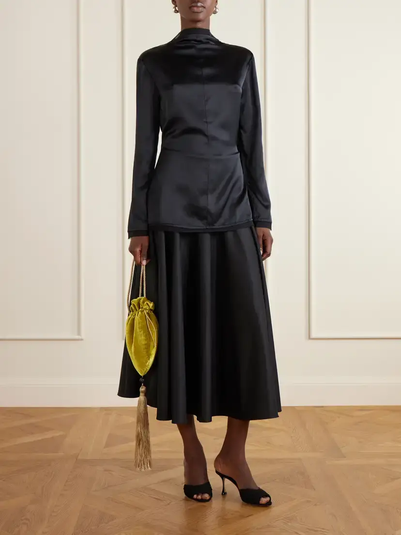 Abadia Pleated Cotton-poplin Midi Skirt | Thumbnail 2 Abadia Pleated Cotton-poplin Midi Skirt | Thumbnail 2
