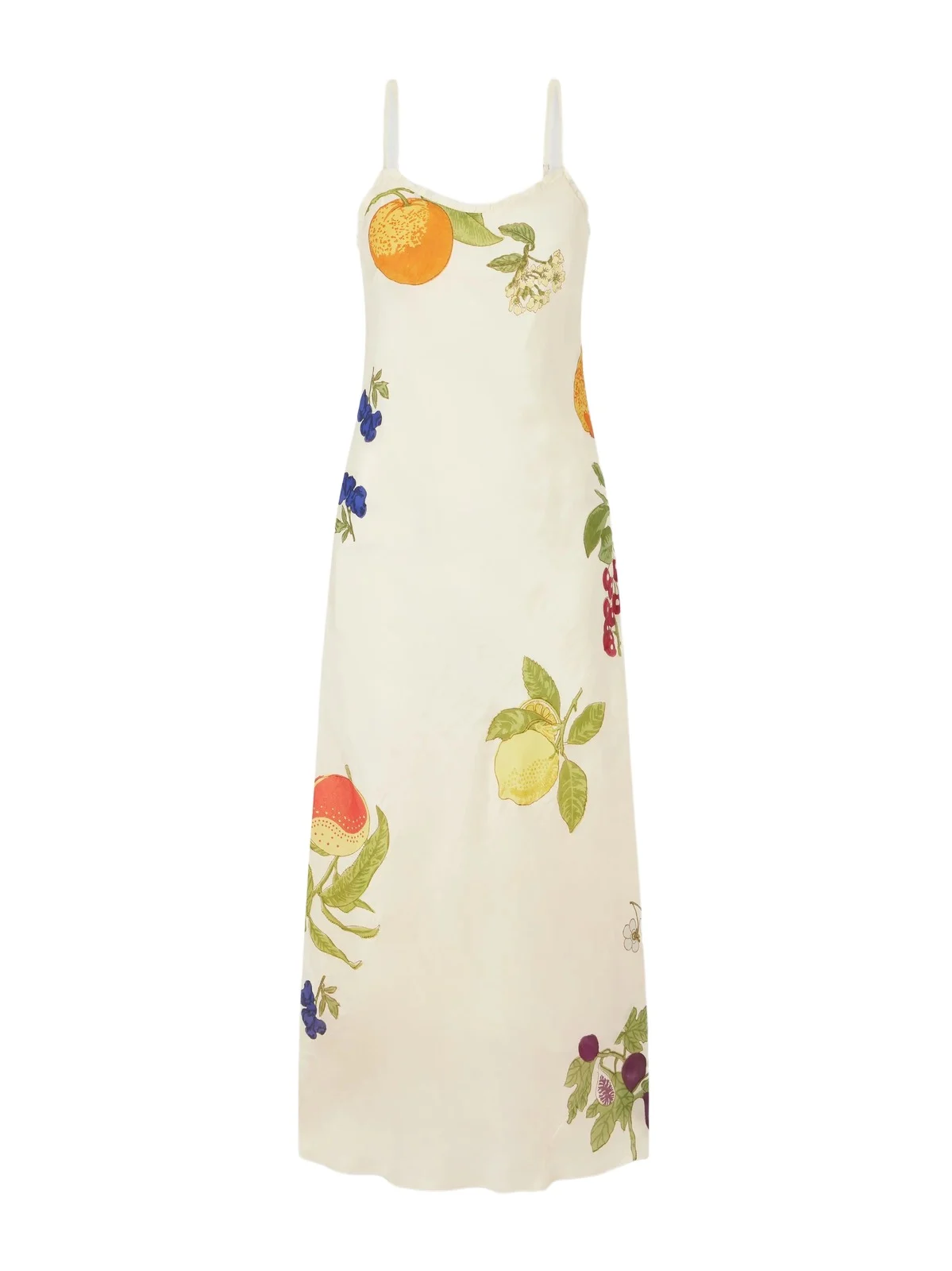 Athens Nine Fruit Printed Silk Midi Dress Athens Nine Fruit Printed Silk Midi Dress