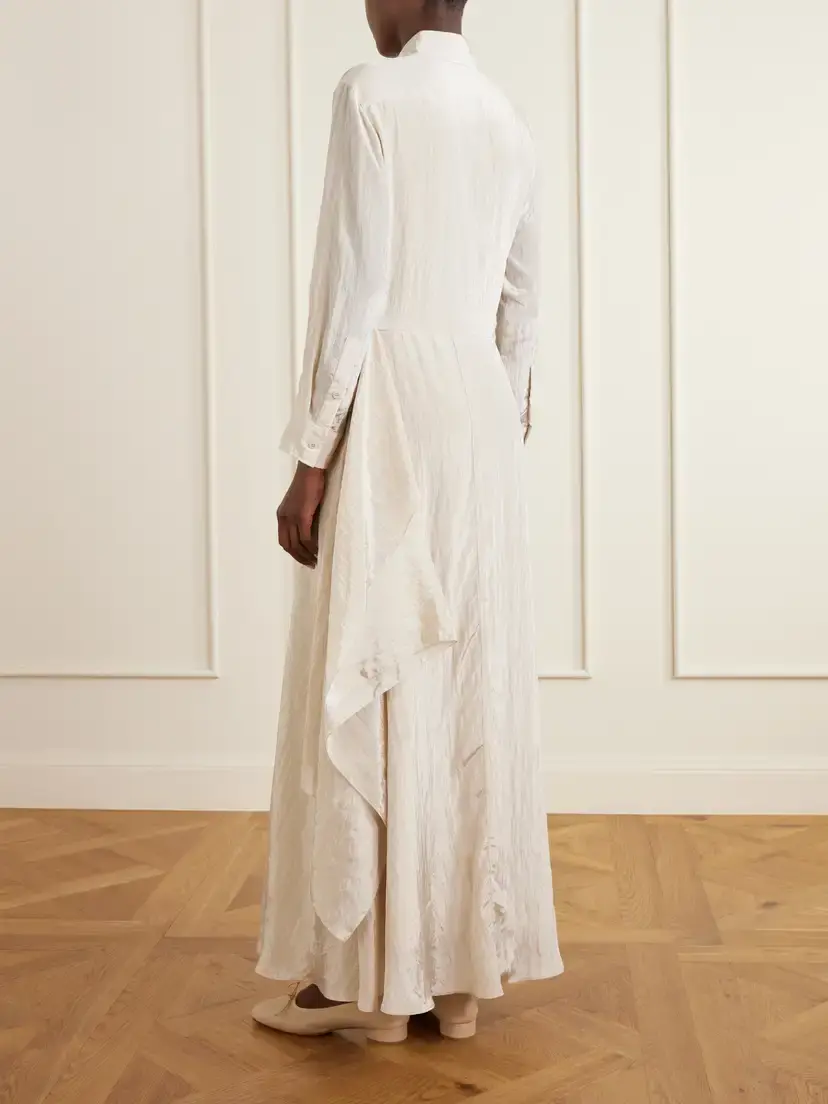Abadia Draped Crinkled-satin Midi Dress | Thumbnail 3 Abadia Draped Crinkled-satin Midi Dress | Thumbnail 3