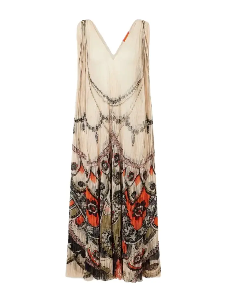 La DoubleJ Twirling Pleated Printed Tulle Midi Dress | Image 1 La DoubleJ Twirling Pleated Printed Tulle Midi Dress | Image 1