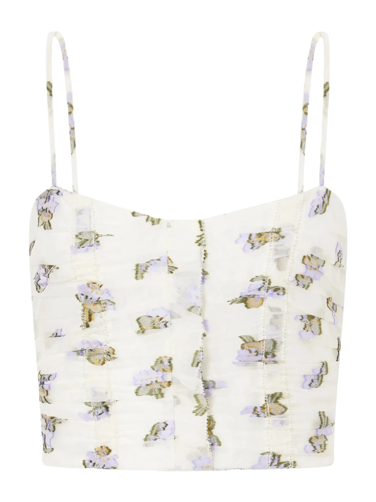 Fil Coupé-trimmed Mulberry Silk-blend Organza Bustier Top Fil Coupé-trimmed Mulberry Silk-blend Organza Bustier Top
