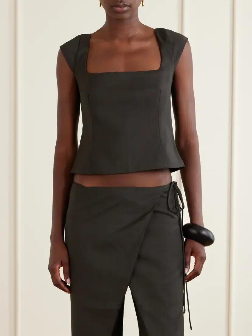 St. Agni Open-back Wool-blend Blouse | Thumbnail 3