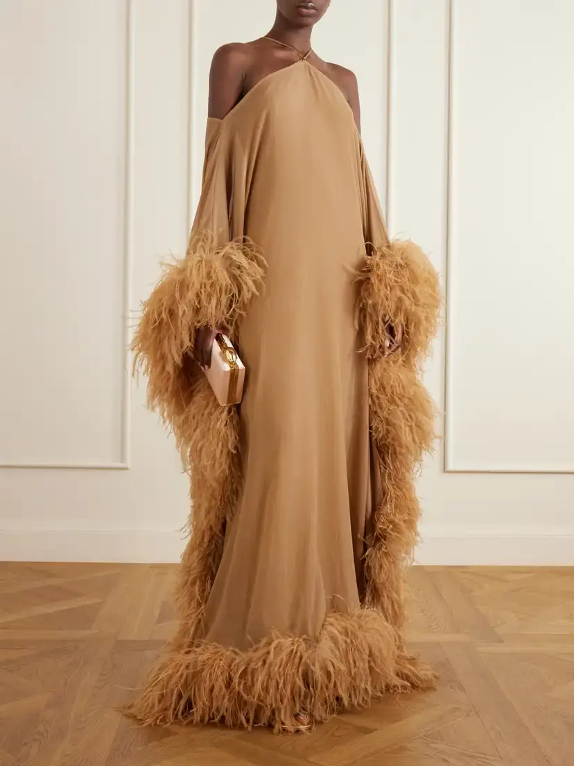 Taller Marmo Sza Sza Spirito Feather-trimmed Silk-chiffon Gown | Thumbnail 2 Taller Marmo Sza Sza Spirito Feather-trimmed Silk-chiffon Gown | Thumbnail 2