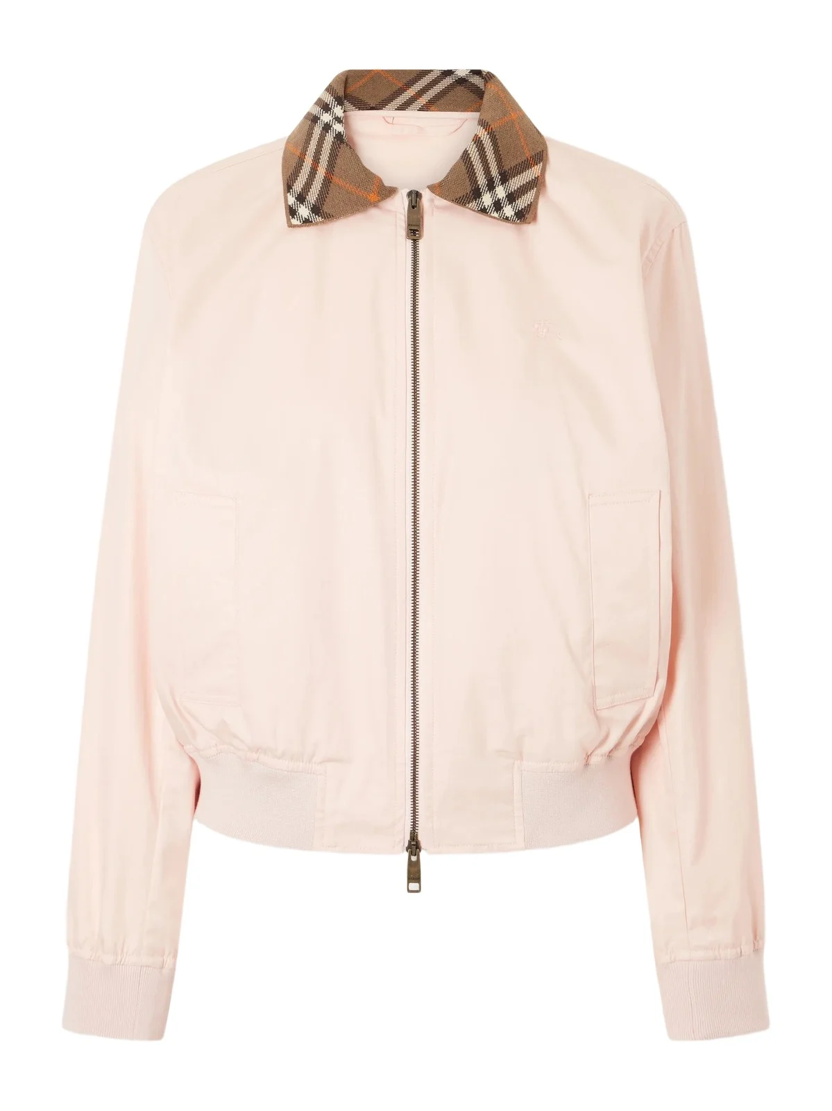 Burberry Hayfield Knitted Check-trimmed Cotton-poplin Bomber Jacket