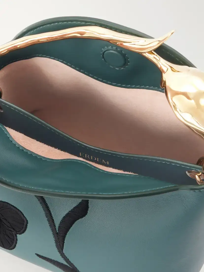 Erdem Bloom Medium Bead-embellished Embroidered Leather Clutch | Thumbnail 6 Erdem Bloom Medium Bead-embellished Embroidered Leather Clutch | Thumbnail 6