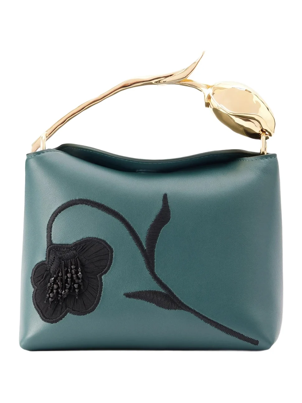 Bloom Medium Bead-embellished Embroidered Leather Clutch Bloom Medium Bead-embellished Embroidered Leather Clutch