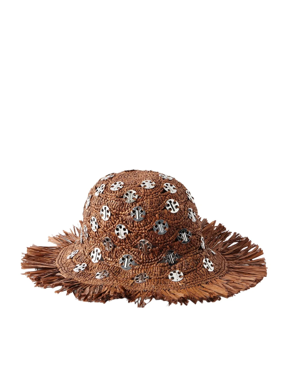 Autres Embellished Fringed Raffia Hat Autres Embellished Fringed Raffia Hat