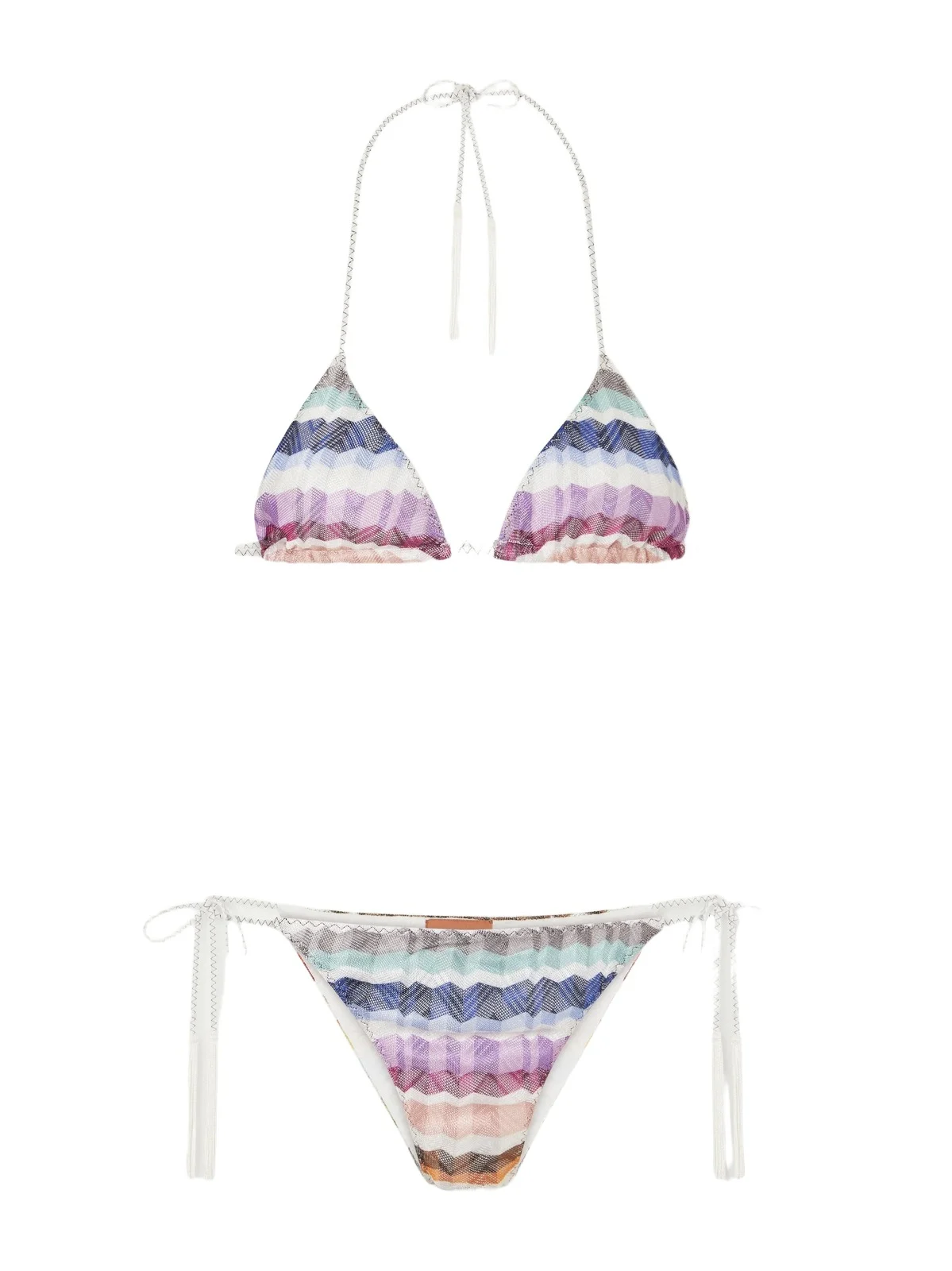 Missoni Striped Tasseled Crochet-knit Bikini