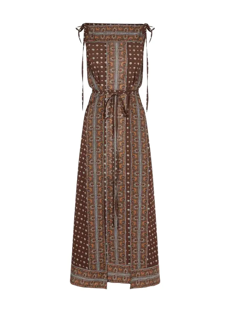 Amarante Belted Printed Organic Cotton-voile Midi Dress Amarante Belted Printed Organic Cotton-voile Midi Dress