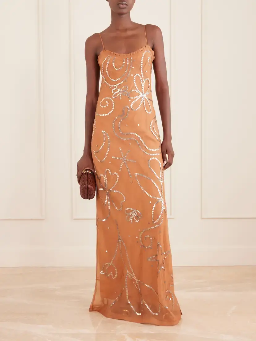 ALIX OF BOHEMIA Athens Paillette-embellished Silk-blend Maxi Dress | Thumbnail 2